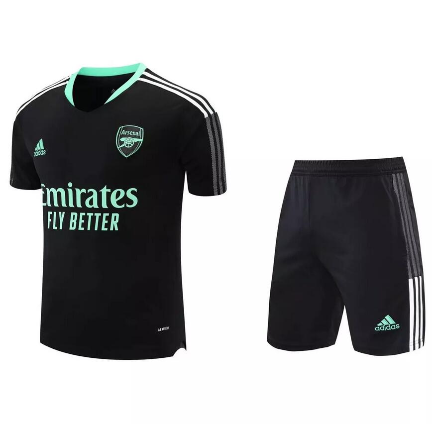 2021/22 Arsenal Black Training Kits Shirt with Shorts